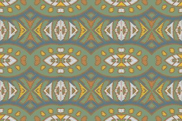 Ikat tribal Indian seamless pattern. Ethnic Aztec fabric carpet mandala ornament native boho chevron textile.Geometric