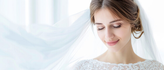 Timeless low bun hairstyle with long veil for a formal wedding look.