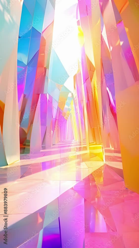 Poster through a blend of geometry and color this image presents rainbows in a new abstract perspective.