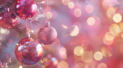 Fototapeta premium Soft, dreamy bokeh light orbs in various colors, perfect for festive and romantic designs. 