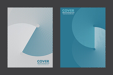 Modern vector geometric abstract background featuring an infinity symbol design and halftone dot pattern in blue tones. For cove, digital artwork, posters, annual report. Minimalist style.