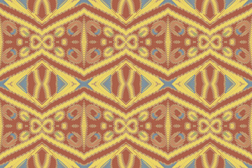 Ikat tribal Indian seamless pattern. Ethnic Aztec fabric carpet mandala ornament native boho chevron textile.Geometric