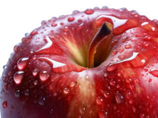 an apple with water droplets on it