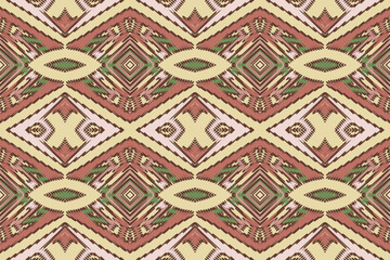 Ikat tribal Indian seamless pattern. Ethnic Aztec fabric carpet mandala ornament native boho chevron textile.Geometric