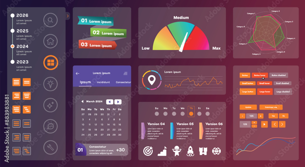 Fototapete the picture shows the interface of a web application or site, consisting of navigation elements, but