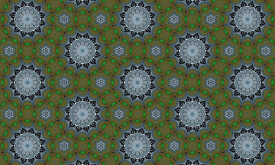Purple lilac green floral hexagon pattern for textiles
