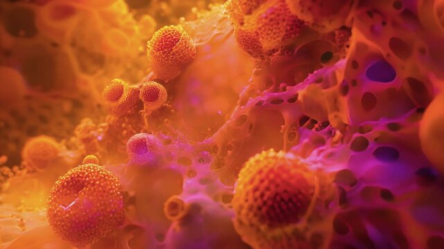 Microscopic image of beta cells in the pancreas responsible for secreting insulin into the stream.