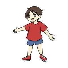happy boy cartoon anime illustration