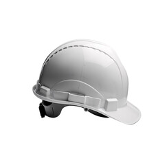 Fototapeta premium Modern white hard hat protective safety helmet isolated