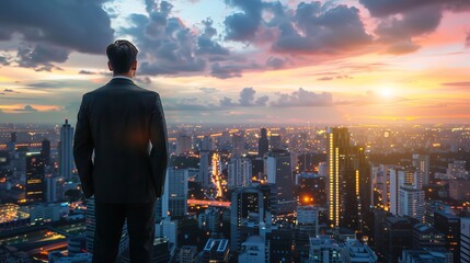 Aspirational Executive Against Urban Landscape