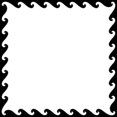 black wave border frame