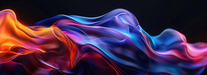 Obraz premium Abstract Flowing Colors in Neon Hues