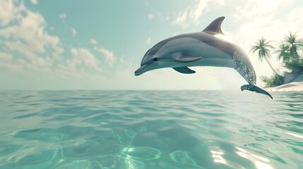 Dolphin Leaping Out of the Ocean
