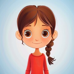 Obraz premium Engaging cartoon of a charming young girl.