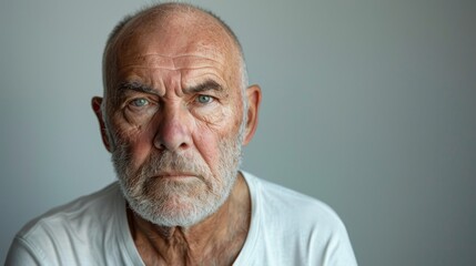 Obraz premium Portrait of a Senior Man with Intense Green Eyes