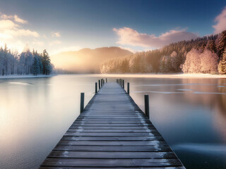 Fototapeta premium Jetty over a lake