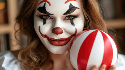 Captivating Halloween concept A beautiful mystical girl paired with a terrifying horror doll for a mystical nightmare scenario.