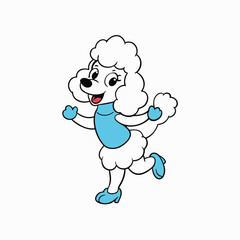 baby Poodle dancing a clean, white background.