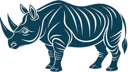 Graceful Rhinoceros Silhouette Vector Art