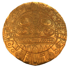 Relief bronze panels of Inca symbols