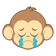 monkey crying face cartoon cute