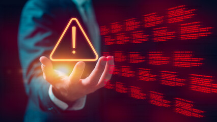 risk warning alert in financial and investment down trend economic global crisis concept...