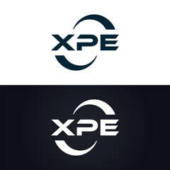 XPE logo. X P E design. White XPE letter. XPE, X P E letter logo design. X P E letter logo design in GOLD, GOLDEN LOGO, THREE, style. letter logo set in one artboard. X P E letter logo vector design.