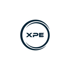 XPE logo. X P E design. White XPE letter. XPE, X P E letter logo design. X P E letter logo design in GOLD, GOLDEN LOGO, THREE, style. letter logo set in one artboard. X P E letter logo vector design.