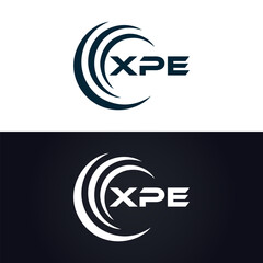 XPE logo. X P E design. White XPE letter. XPE, X P E letter logo design. X P E letter logo design in GOLD, GOLDEN LOGO, THREE, style. letter logo set in one artboard. X P E letter logo vector design.
