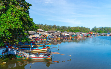 Beautiful colorful local fishing boats