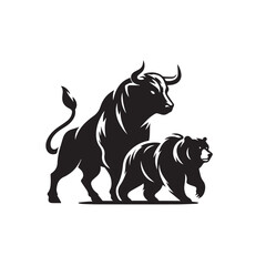  bull and bear silhouette ,bull and bear silhouette image ,bull and bear silhouette logo ,bull and bear silhouette vector