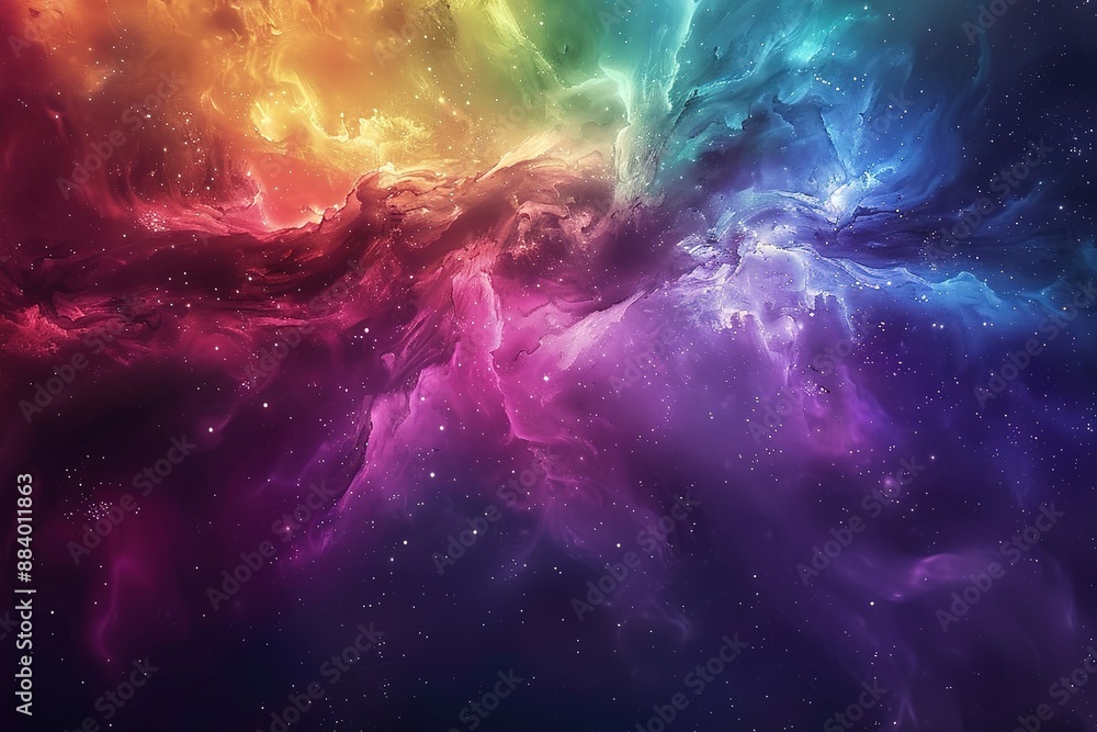 Wall mural incredible abstract background of a colorful space galaxy cloud nebula. starry night cosmos. univers