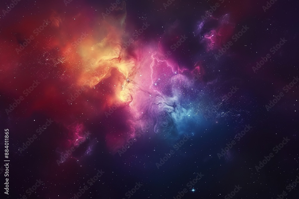 Wall mural incredible abstract background of a colorful space galaxy cloud nebula. starry night cosmos. univers