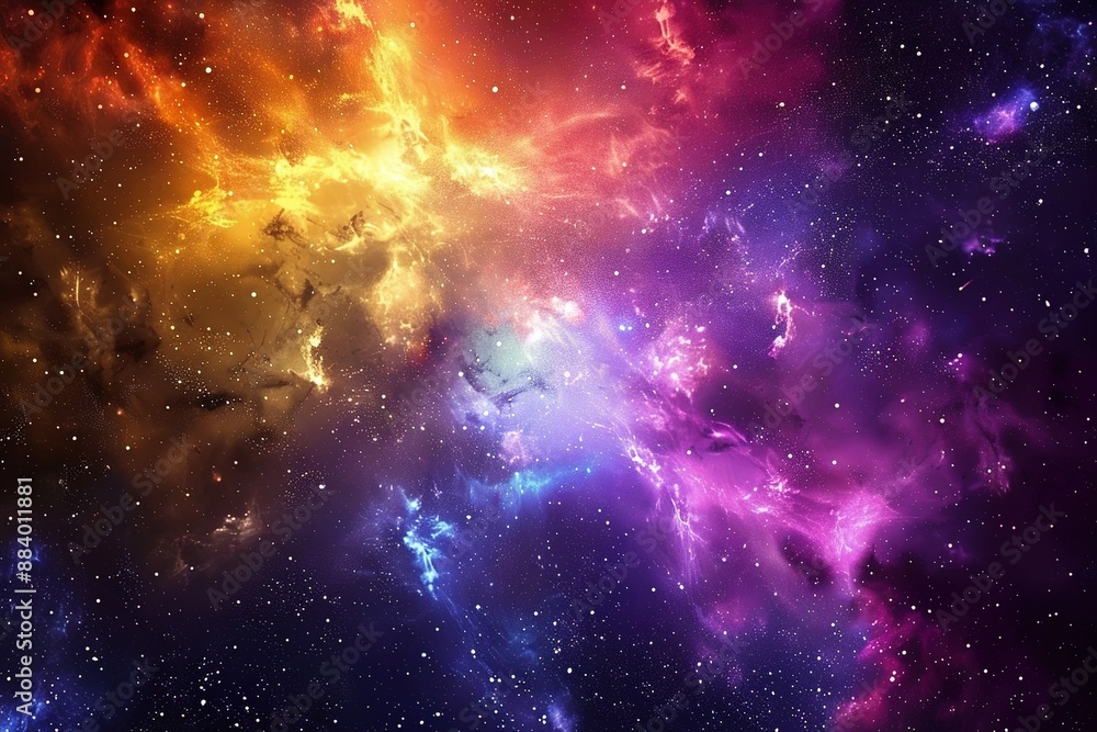 Wall mural incredible abstract background of a colorful space galaxy cloud nebula. starry night cosmos. univers