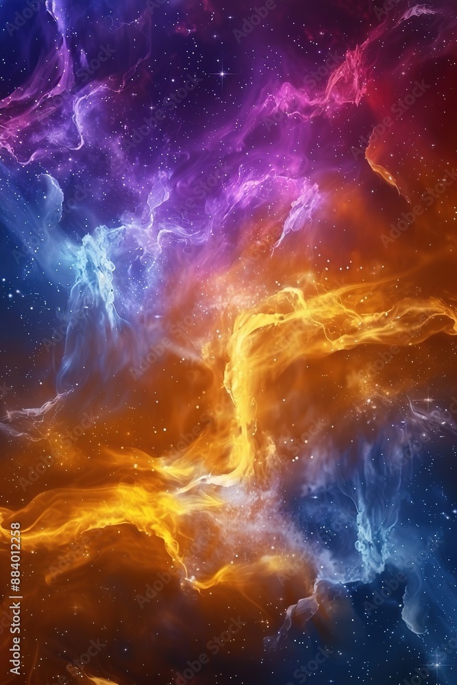 Wall mural incredible abstract background of a colorful space galaxy cloud nebula. starry night cosmos. univers