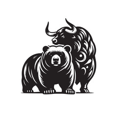  bull and bear silhouette ,bull and bear silhouette image ,bull and bear silhouette logo ,bull and bear silhouette vector