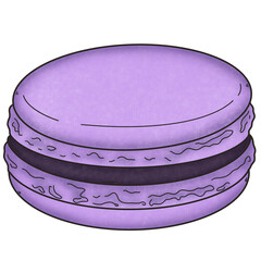 Purple Macaron Hand Drawn 