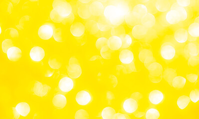 Summer background yellow bokeh card happy new year glowing effect glamour glimmer beige backdrop design banner celebration holidays magic sparkle Bright decoration glitter elegant partty.