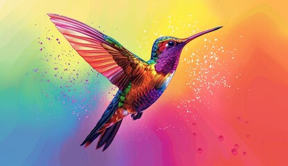 Obraz premium Vibrant Hummingbird in Flight