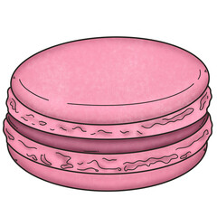 Pink Macaron Hand Drawn 