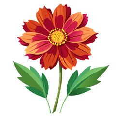 Detailed Coreopsis Plant Vector Art for Botanical Designs