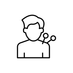 Acupuncture outline icons, minimalist vector illustration ,simple transparent graphic element .Isolated on white background