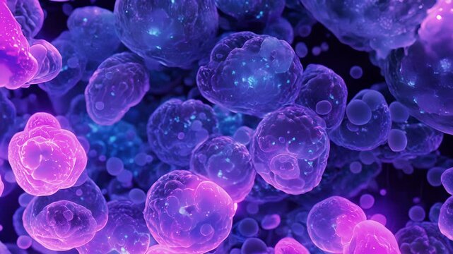 A fluorescent microscopy image of melanocytes responsible for producing melanin to protect the skin from UV radiation.