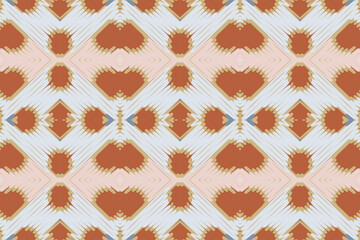 Ikat ethnic seamless pattern design. Aztec fabric carpet mandala ornaments textile decorations wallpaper. Tribal boho native