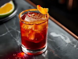 Sweet and Spicy Cocktail with Chopped Fresno Chiles