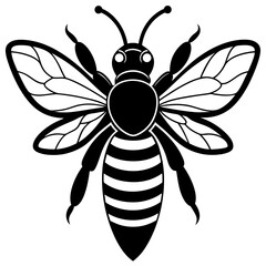 Honey Bee silhouettes and icons. Black flat color simple elegant white background Manatee animal vector and illustration.