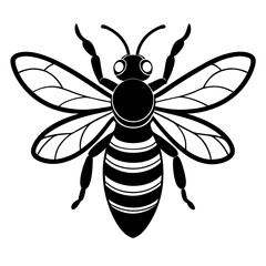 Honey Bee silhouettes and icons. Black flat color simple elegant white background Manatee animal vector and illustration.