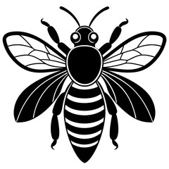 Honey Bee silhouettes and icons. Black flat color simple elegant white background Manatee animal vector and illustration.