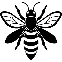 Honey Bee silhouettes and icons. Black flat color simple elegant white background Manatee animal vector and illustration.