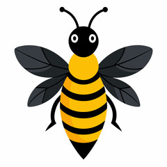 Honey Bee silhouettes and icons. Black flat color simple elegant white background Manatee animal vector and illustration.